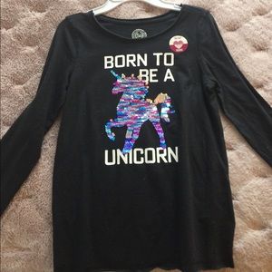 Little Girls size 10 Long Sleeve Unicorn Top